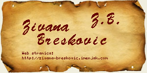Živana Brešković vizit kartica
